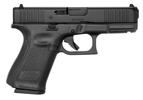Glock G19 Gen 5 9mm, 4.02" Barrel, Black, Polymer Frame, Flared Mag Well, 15rd
