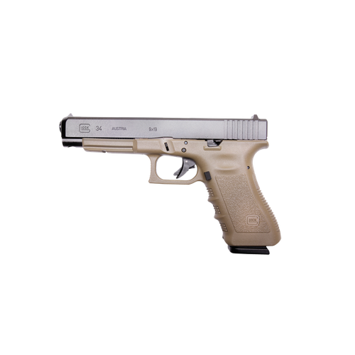 Glock 34 G3 9mm, 5.31", 10rd, OD Green Frame, Black Slide