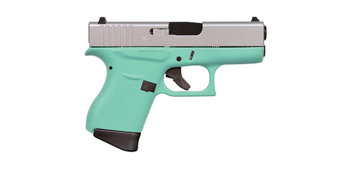 Glock 43X 9mm, 3.41" Barrel, Fixed Sights, Robin Egg Blue, 10rd