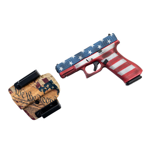 Glock 45 AUS 9mm, 4.02" Barrel, XS Sights Custom Tritium, Flag Cerakote & Holster, 17rd