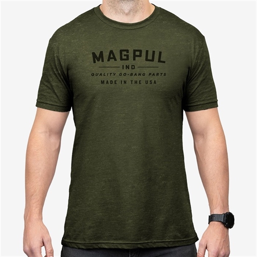 Magpul GO BANG PARTS CVC T-SHIRT OLIVE DRAB HEATHER LARGE MAG1112-317-L