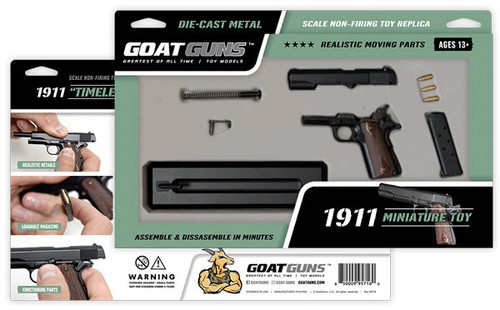 Goat Guns 1911, Black, Wood Grips, 1:2.5 Scale Die Cast Metal