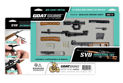 Goat Guns, 1:4 Scale Die Cast Metal SVD Model, 12" Length, 3rd