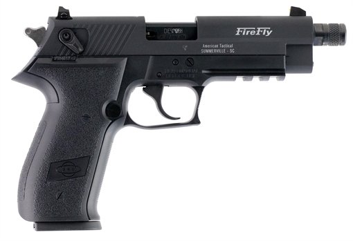 GSG FireFly 22 LR 10+1 4.90" Black Steel/Threaded Barrel, Serrated Slide, Zinc Alloy w/Accessory Rail Frame, Black Polymer Grip GERG2210TFF