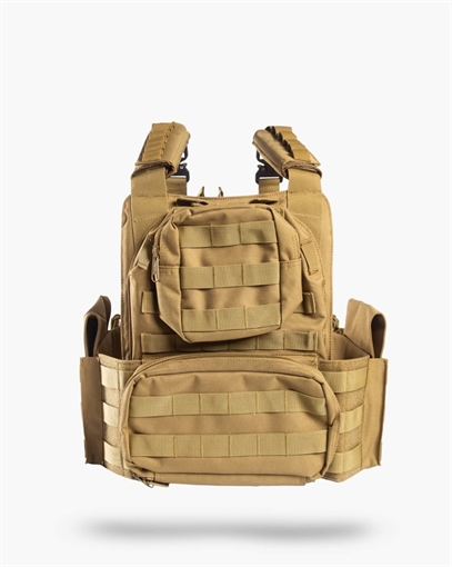 GUARD DOG BODY ARMOR SHEPPARD PLATE CARRIER FDE ADJUSTABLE WITH MULTIPLE POUCHES SHEPPARD-FDE