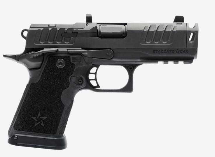 Staccato HD C4X 2011 Preferred Pistol Package20-2701-000107, 9mm, 4", Textured Polymer Grips, DLC Black Finish, DLC Comp Barrel, Optic Ready, 15 Rds