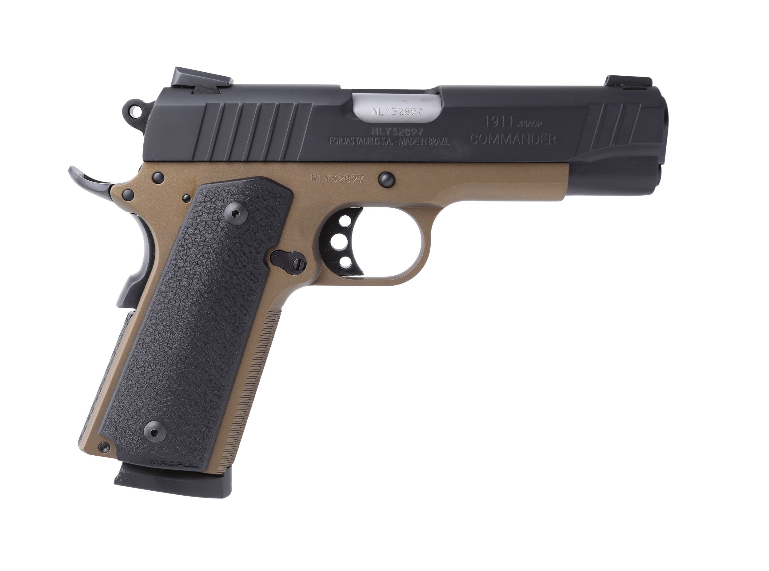 Taurus 1911FS Pistol 1-1911CAK, 45 ACP, 5in, Checkered Black Plastic Grips, 8 Rds