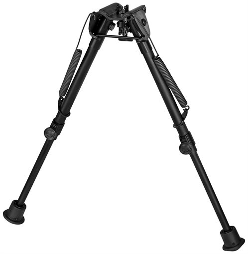 Harris Bipods 1A2-L2 Non-Swivel L Swivel Stud, 9-13", Black Steel/Aluminum, Self Leveling Legs, Rubber Feet (No Sling Stud Provision) 1A2L2