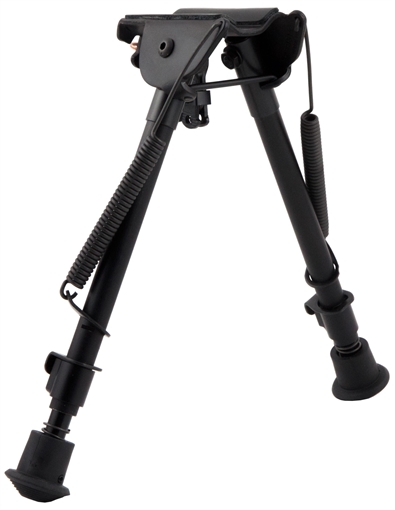 Harris Bipods LM1A2 Non-Swivel L Swivel Stud, 9-13", Black Steel/Aluminum, Notched Legs, Rubber Feet LM1A2 1A2-LM
