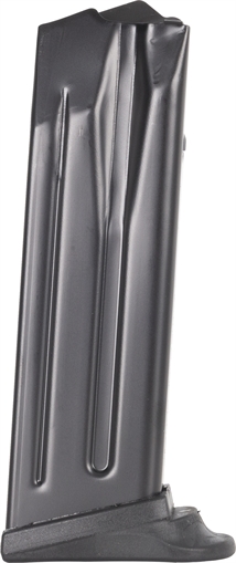 Heckler & Koch Magazine, 9MM, 13 Rounds, Fits P2000/USP9 Compact, with Finger Rest, Steel, Black, Red Follower 50259083