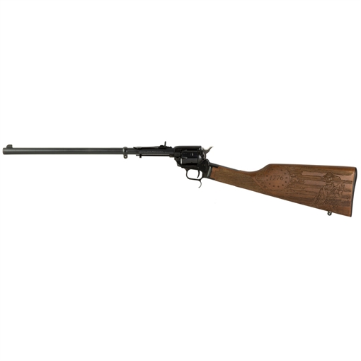 Heritage Mfg Rough Rider Rancher 22 LR 6rd 16", Blued Barrel/Rec, Independence Day Engraved Walnut Stock, Leather Sling Included BR226B16HSWB15