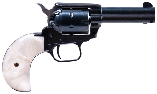 Heritage Mfg Rough Rider 22 LR 22 WMR 6 Shot, 3.50" Black Steel Barrel, Black Zinc Alloy Frame, Black Cylinder, White Pearl Birdshead Grip, Hammer/Thumb Safety, Exposed Hammer RR22MB3BHPRL