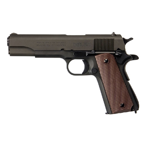 Inland MFG 1911 A1 Government 45 ACP 7+1 5" Barrel, Black Parkerized Steel Frame w/Beavertail, Serrated Steel Slide, Wood Grip, Manual Safety ILM1911