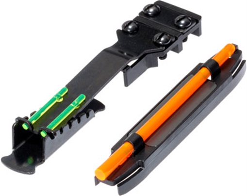 HiViz C-Series Magnetic Turkey/Deer Sight Set Black Orange Fiber Optic Front Sight Green Fiber Optic Rear Sight C3002