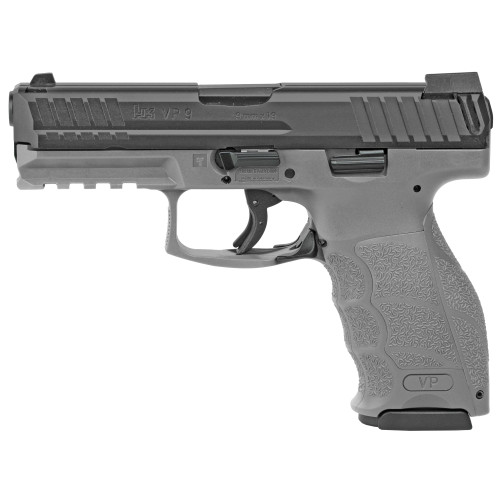 HK VP9 9mm, 4" Barrel, Night Sights, Gray, 3x 17rd