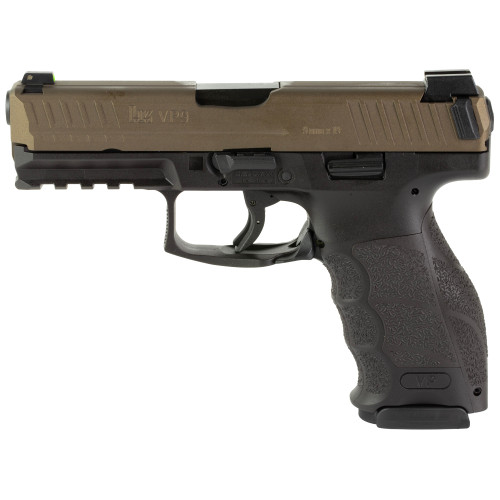 HK VP9 9mm, 4.09" Barrel, Midnight Bronze, 3 Dot Sights, 17rd