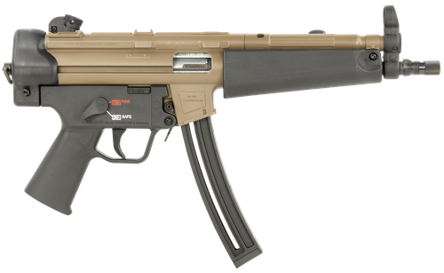 HK MP5, .22 LR, 8.50" Barrel, FDE Receiver, No Stock (Sling Mount), 25rd