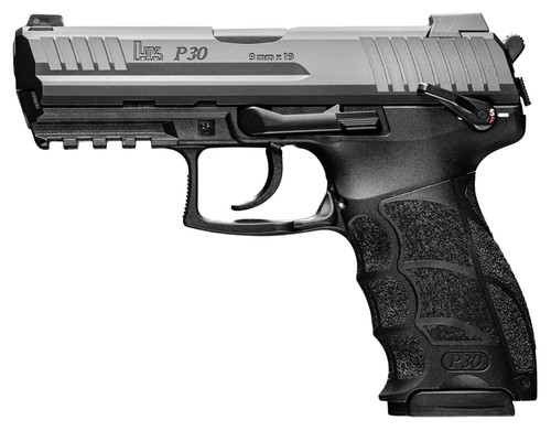 HK P30S V3 9mm, 3.85" Barrel, Night Sights, Decocker, Black, 10rd