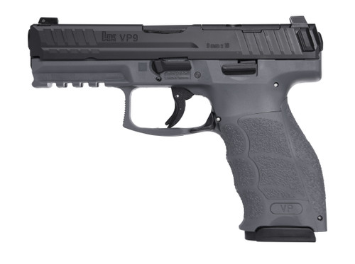 HK VP9 9mm, 4.1" Barrel, Night Sights, Grey/Black, 17rd