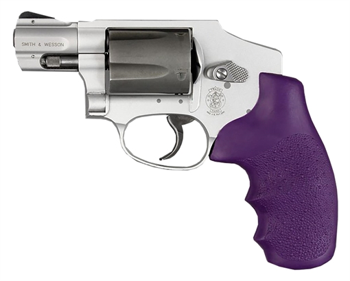 Hogue OverMolded Monogrip Cobblestone Purple Rubber with Finger Grooves for S&W J Frame with Round Butt 60006