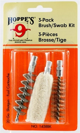 Hoppe's 3-Pack Brush/Swab Kit 20 cal 1458BK