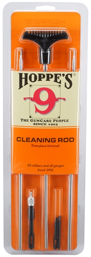 Hoppe's Bench Rest Cleaning Rod 22 Cal & Larger Universal Firearms Stainless Steel 3PSS
