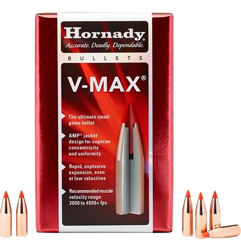 Hornady V-Max Varmint 22 Cal .224 55 gr V Max 100 Per Box/ 40 Case 22272