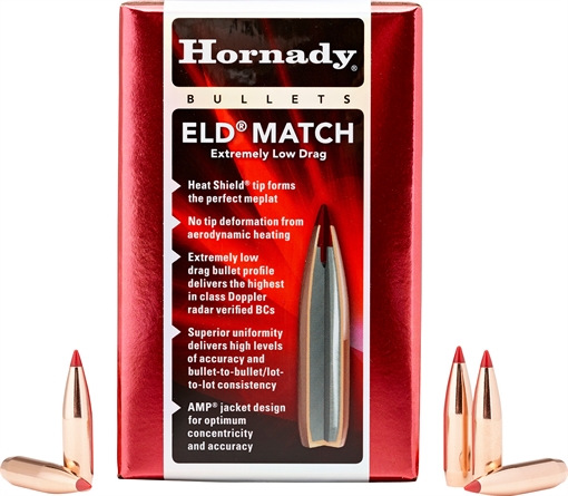Hornady 6.5mm .264 147gr Extremely Low Drag-Match 500 Per Box/6 Case 263331