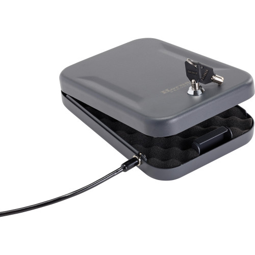 Hornady Large Security Lock Box, 2 Keys & Cable, Black, Steel