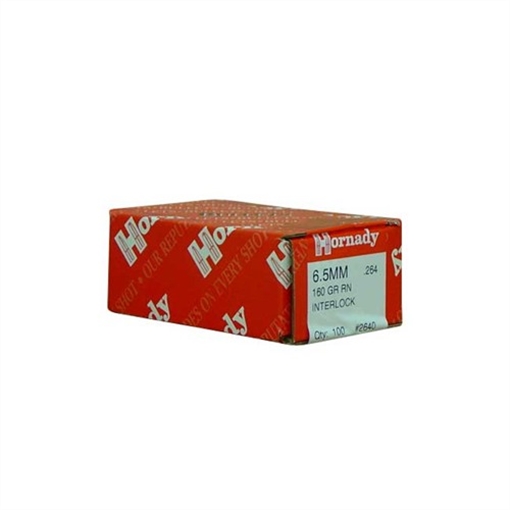 Hornady INTERLOCK 6.5MM (0.264'') 160GR ROUND NOSE 100/BOX 2640