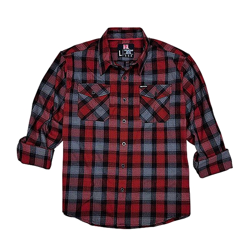 Hornady Gear Flannel Shirt XL Red/Black/Gray, Cotton/Polyester, Relaxed Fit Button Up 32194