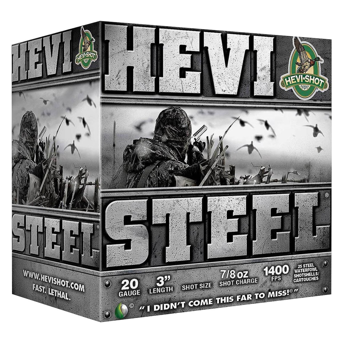 Hevi-Steel 20ga 3″ 7/8oz. 1400FPS 250rd Case #HS6200