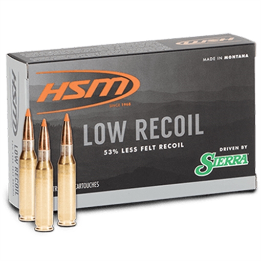 HSM HSM Low Recoil Rifle Ammunition 7mm-08 Rem. Sierra 140 gr. 20 rd. HSM-7mm08-10-N 7MM0810N