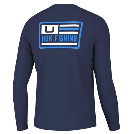 Huk Farm Pursuit Long Sleeve Shirt Naval Academy XL H1200545-413-XL
