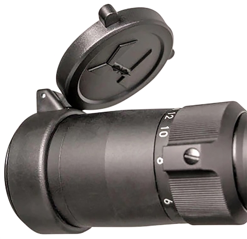Huskemaw Optics Blue Diamond Flip-Up Lens Caps Black Rubber 50mm Objective, Compatible w/Blue Diamond 5-20x50mm 20SFC520