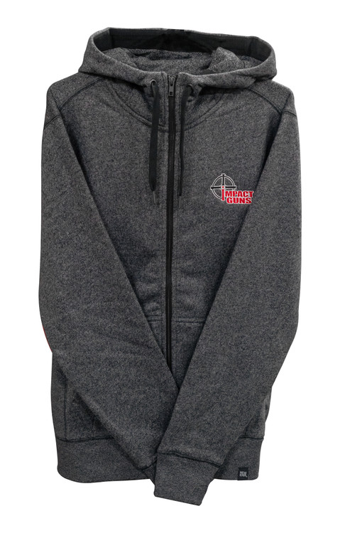 Impact Guns Zip Up Sweatshirt, Black Twist, XL