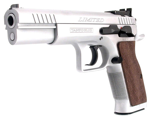 Tanfoglio Limited Pro 9mm, 4.8" Barrel, Chrome, Brown Polymer Grip, 17rd