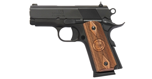 Iver Johnson Arms 45 ACP 7+1 3.13" Black Bull Barrel, Matte Blued Serrated Steel Slide & Frame w/Beavertail, Walnut Large Diamond Grip THRASHER