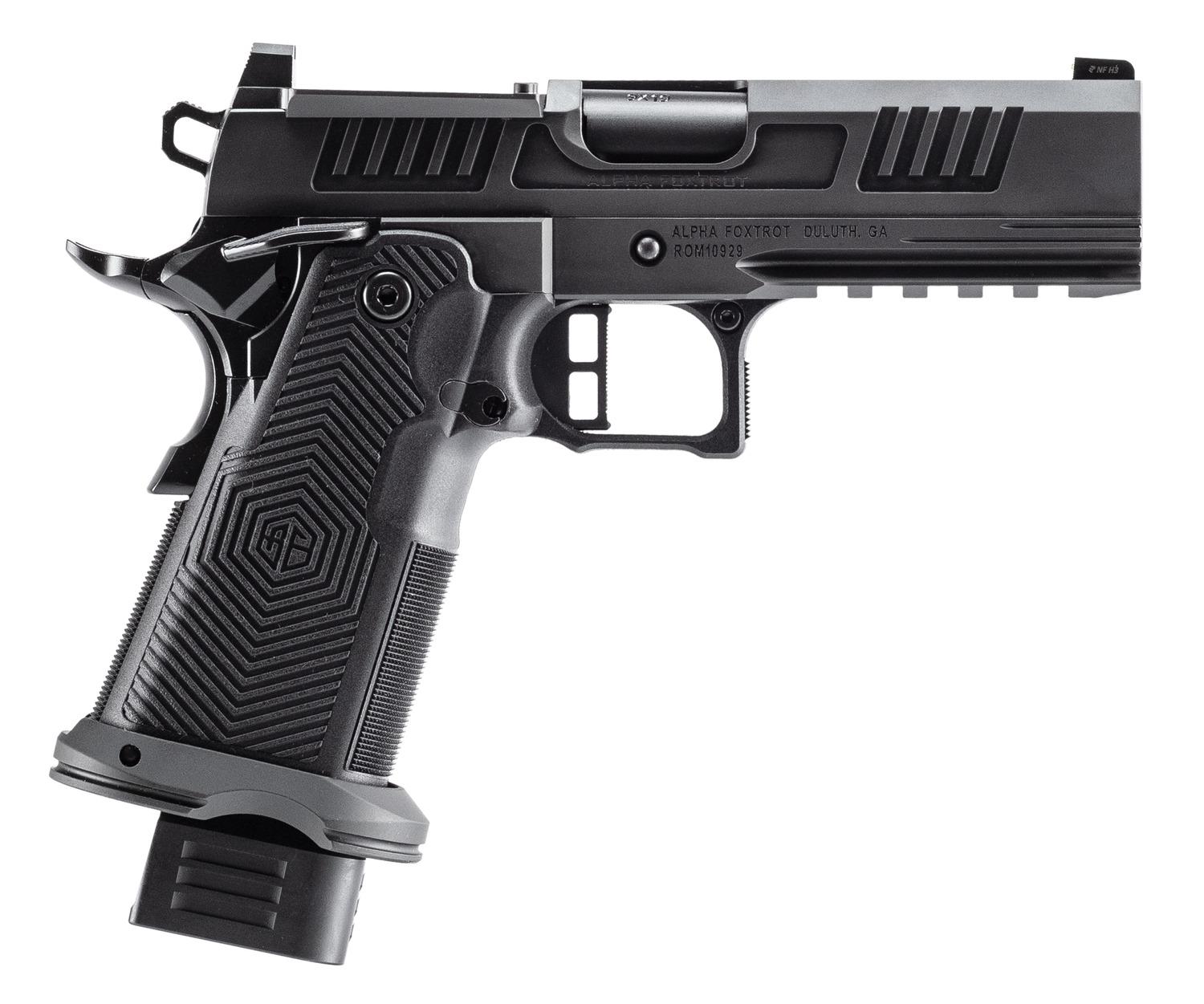 Alpha Foxtrot AF1911 Romulus Double Stack 1911 Pistol, AA39X1CIDXDBK19, 9mm, 4.25", DLC Coated, Optic Ready, 20+1