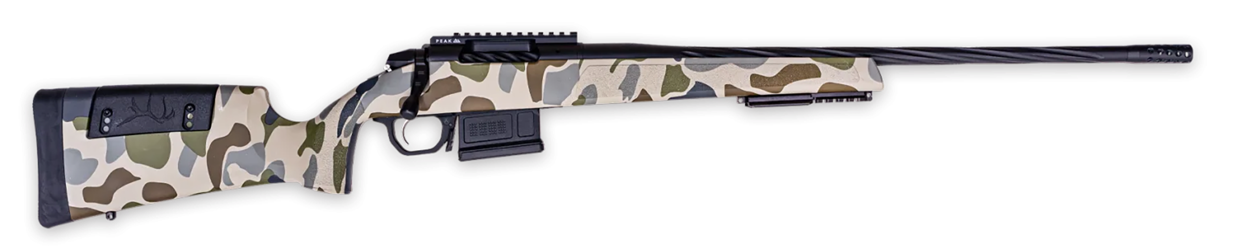 Weatherby 307 Hush Rifle 3WRHS338WR6B, 338 WBY RPM, 20", Hush Tundra Camo Adj Cheek Piece & LOP Synthetic Stock, 5 Rds