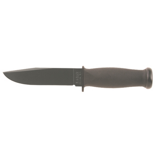 KA-BAR Knives Mark I, Fixed Blade Knife, 5.125" Blade Length, 9.188" Overall Length, 1095 Cro-Van Steel, Matte Finish, Black, Black Kraton Handle, Plain Edge, Includes Hard Plastic Sheath 2221