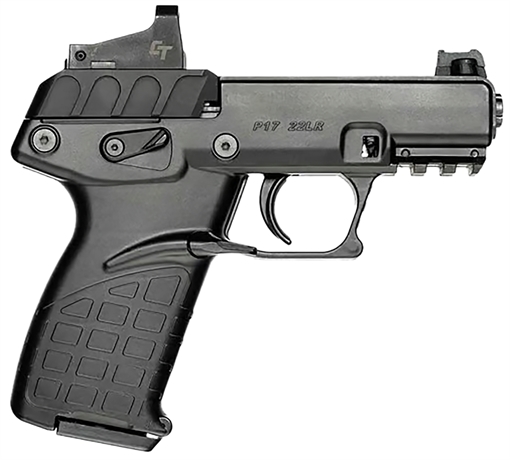 Kel-Tec P17 w/Optic Bundle Compact Frame 22 LR 16+1 3.80" Black Steel Barrel, Black Serrated Slide, Black Polymer Frame w/Picatinny Rail, Textured Grip, Crimson Trace Red Dot, Ambidextrous P17BBLKRD