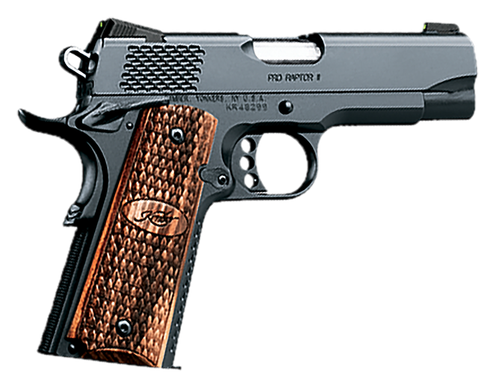 Kimber Raptor II Pro 45 ACP 4" Stainless Match Grade Barrel, Matte Black Serrated Steel Slide, Matte Black Steel Frame Beavertail, Zebrawood Grip