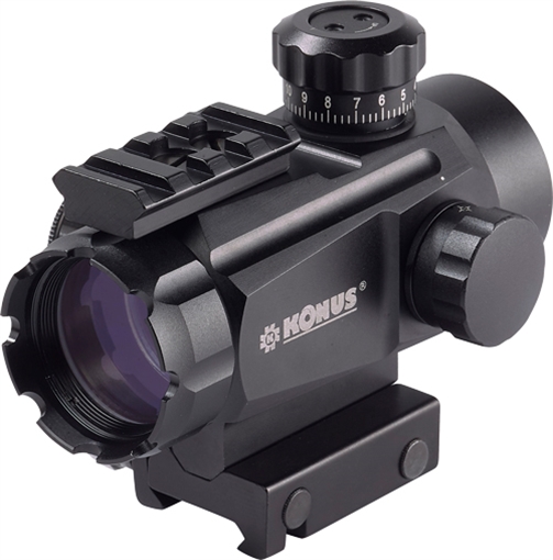 Konus Sight MR, Red Dot, 1X35mm, 35mm Tube, 4 MOA Red/Green Dot, Matte Black Finish, Includes .22 Base Attachment 7378