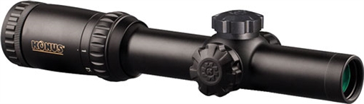 Konus KonusPro, M30 Riflescope, Rifle Scope, 1-6X24mm, 30mm Tube, German Post Reticle with Illuminated Circle and Center Dot, Matte Black Finish, Includes Lens Covers and Cleaning Cloth 7182