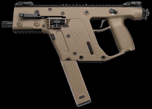 KRISS USA, Inc VECTOR SDP, Gen II, Pistol, Semi-automatic, 45 ACP, 5.5" Barrel, Threaded Barrel, Polymer, Flat Dark Earth, Flip Up Sights, 30 Rounds, 1 Magazine, Quick Detach Sling Swivel KV45-PFD20 KV45PFD20