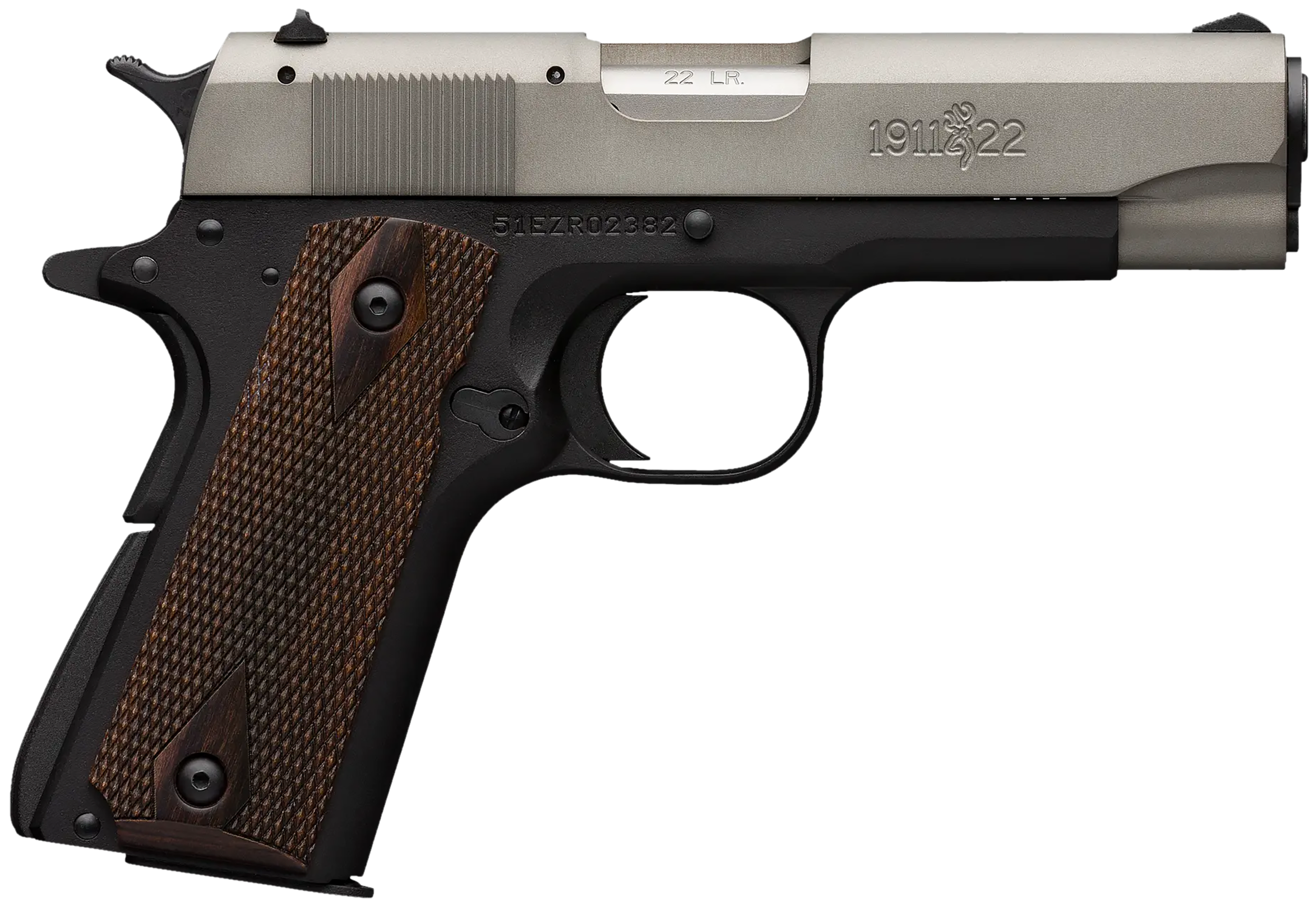 Browning 1911-22 A1 Pistol 051879490, 22LR, 4.25in, Wood Grips, 10 Rds