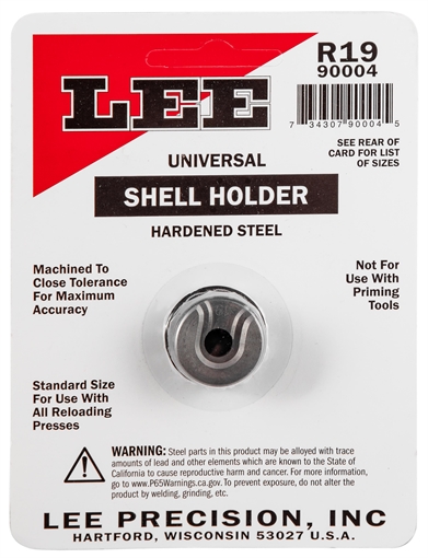 Lee Precision Shell Holder Universal #19R 9mm Luger / 38 ACP / 40 S&W 90004