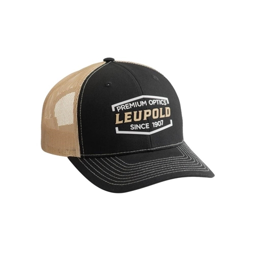 Leupold Premium Optics Trucker Hat Black Vegas Gold 179860