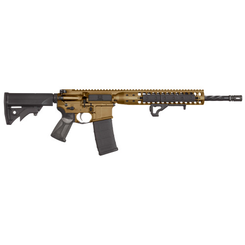 LWRC Direct Impingement 223 Remington/5.56x45mm, 16.1" Fluted Barrel, Burnt Bronze, Picatinny Rail, 30rd